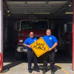 MFRD is a designated "Safe Place" in the community. Any youth in crisis can walk into one of the nearly 20,000 Safe Places across the country and ask an employee for help. These locations display the yellow, diamond-shaped Safe Place sign.
We would like to thank Firefighter/EMT Austin Shrock for leading the effort to make this happen. Melrose is one of the first fire stations in Putnam County to achieve this status.
Pictured is Firefighter/Paramedic Raleigh Zike (L) and Firefighter/EMT Austin Shrock (R)