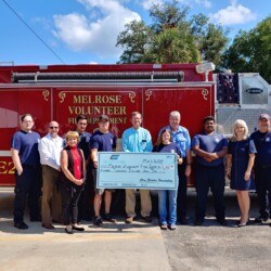 MFRD was awarded a grant from Clay Electric through the Operation Round Up 2019 Grant process.
Clay Electric representatives recently presented the Department with a $15,000 check.
This grant helped the department purchase much needed fire & EMS equipment such as AED's, suction units, 4 ballistic protective vests, a complete set of new tires for Engine 245 and inch & 3/4" fire hose for the Engines.